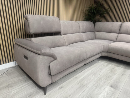 Furniture Village MOET Style Fabric RHF Chaise Power Recliner Corner Sofa
