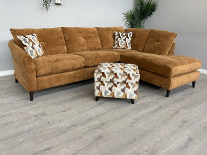 Sofology HALSTON Style Fabric RHF Chaise Corner Sofa + Foostool - RRP £2,898
