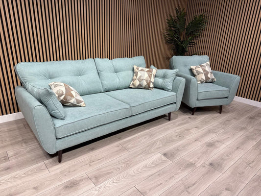 DFS - Zinc 3 Seater & Chair Fabric Seater Sofa Set RRP £1799