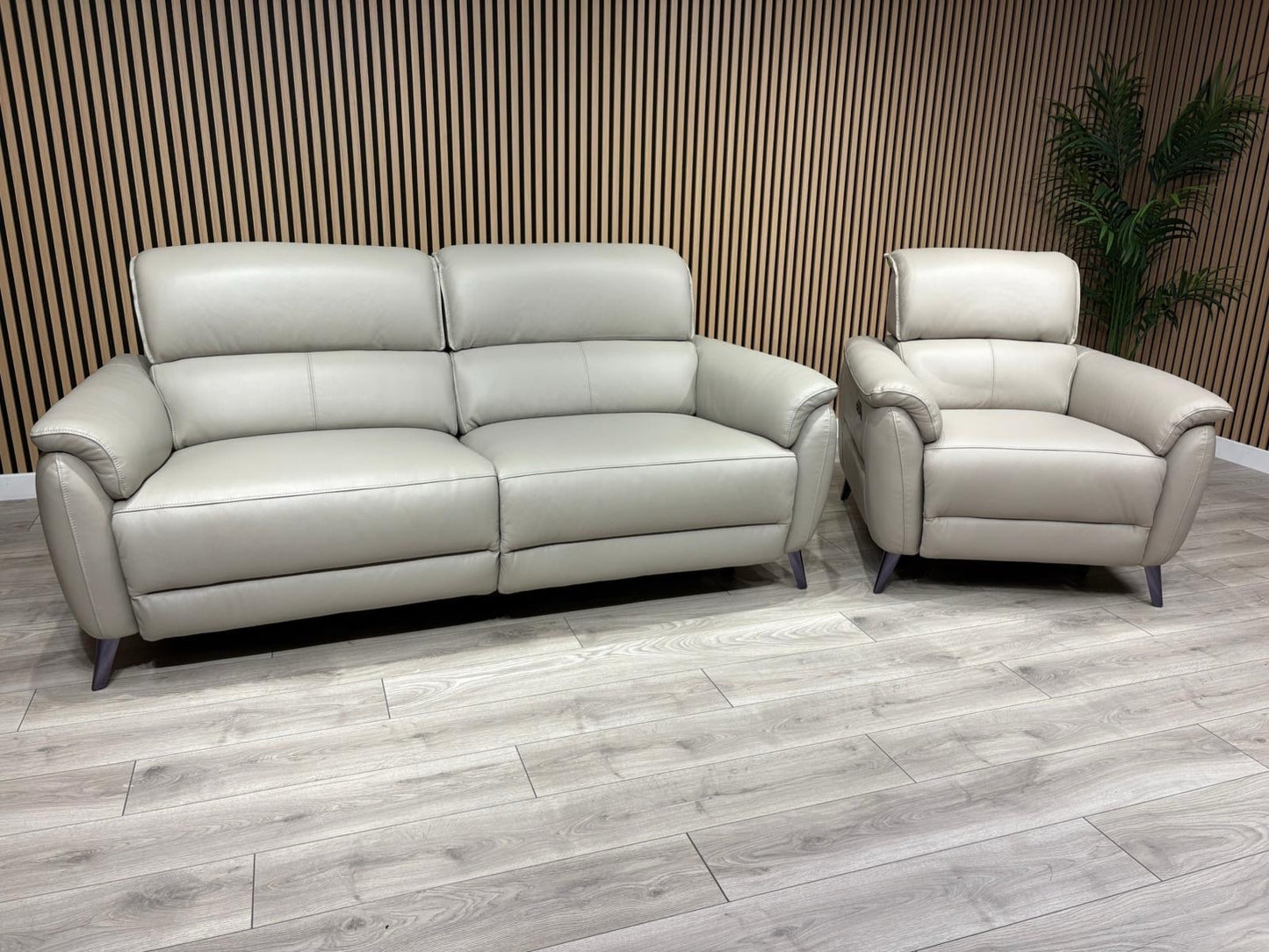 Furniture Village JUDE Style Leather 3 Seater Sofa + Armchair Set - RRP £4,490