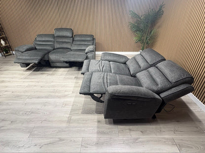 DFS New Lawson Power Recliner 3+2 Seater Sofa Set + Fold Down Table - RRP £2498