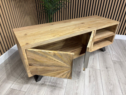 NEXT Sample - Geo Mango Wood TV Unit - RRP: £1095