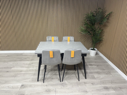 NEXT Sample - VERONA Marble Effect Extending Dining Table + 4 x Chairs RRP £1799
