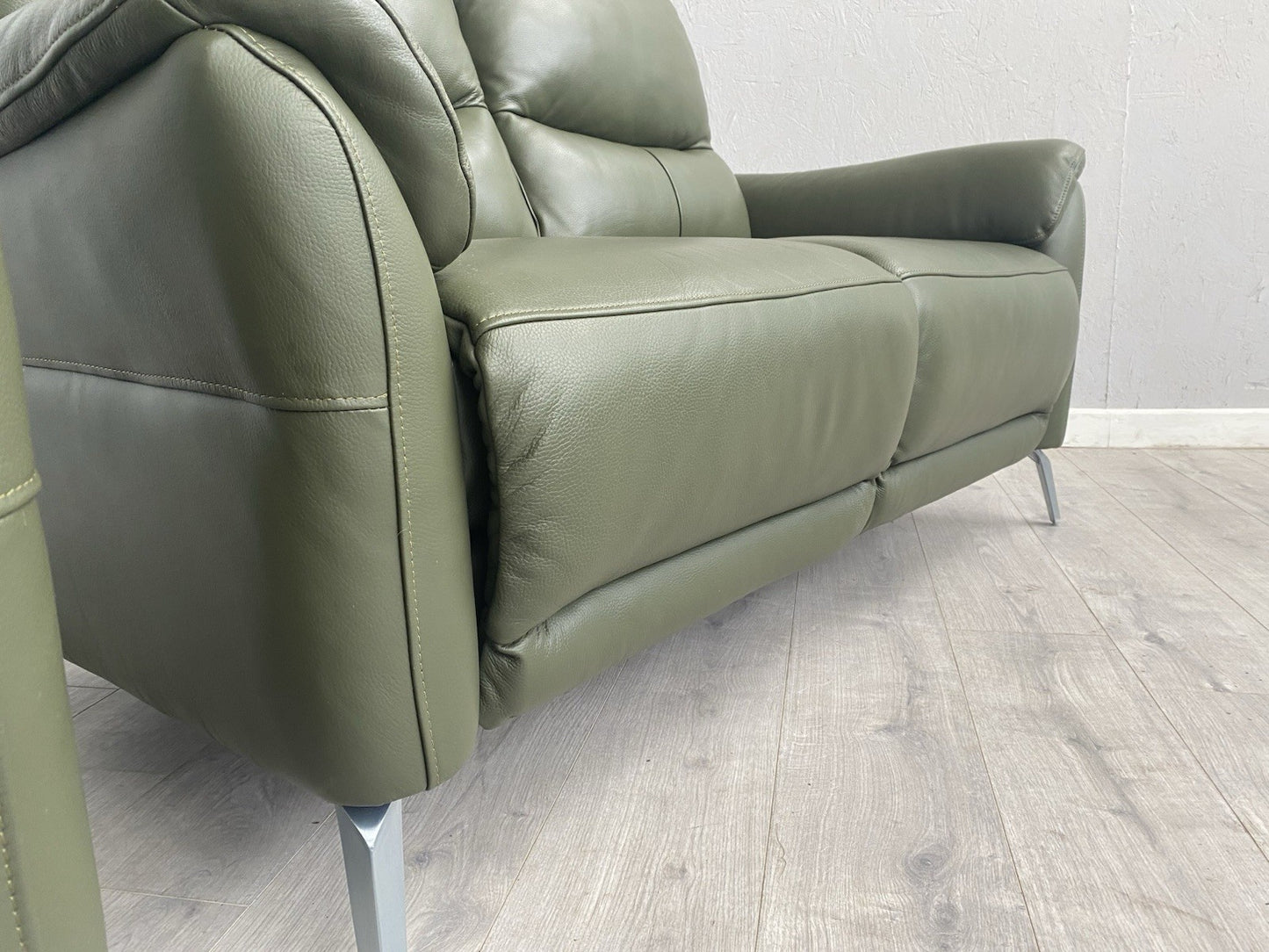 Furniture Village DAYTONA Leather 2 x  2 Seater Sofa Set, Oslo Pine - RRP £2,990
