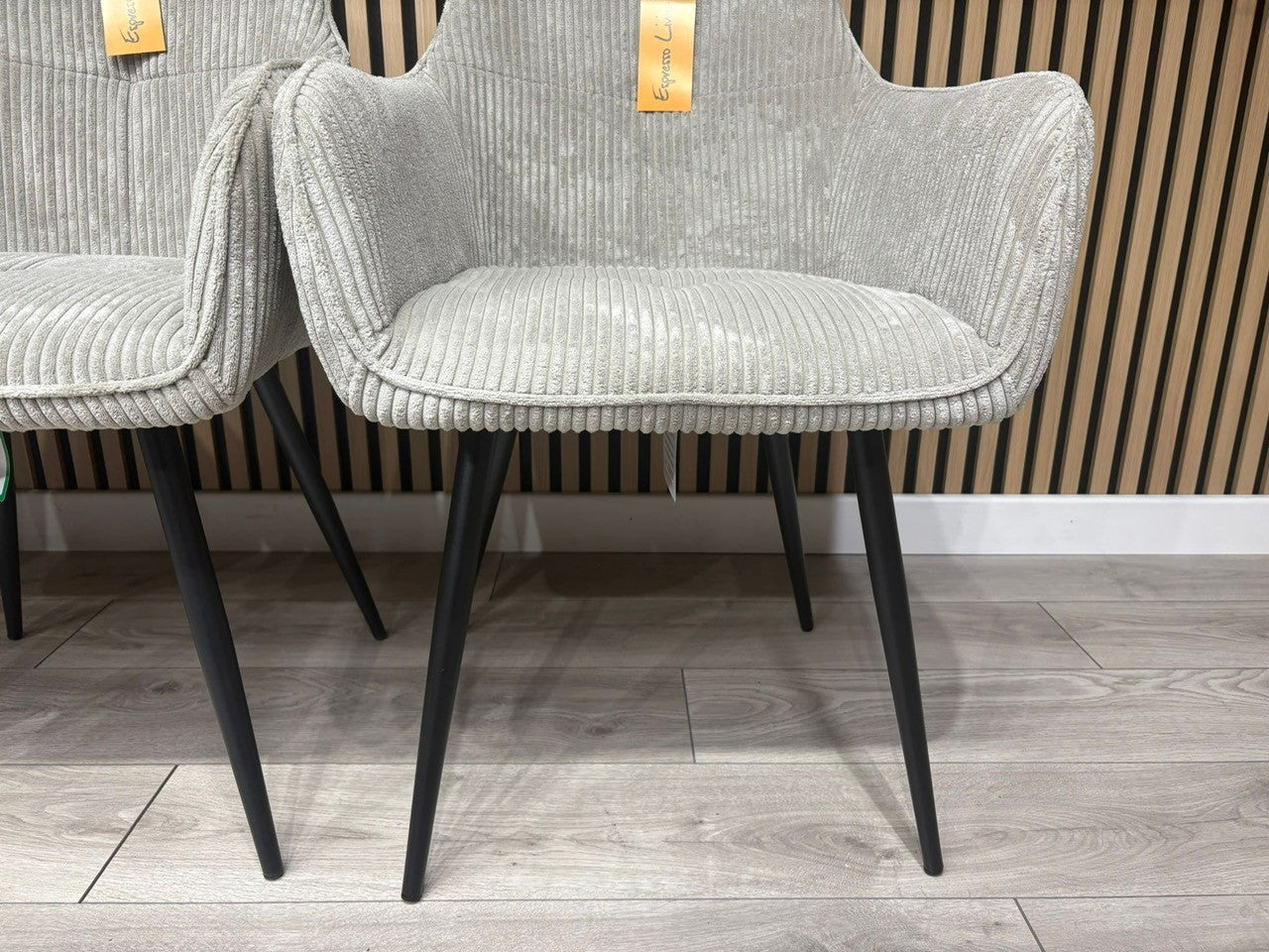 NEXT Sample - Light Grey Corduroy Dining Chairs
