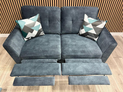 DFS - Studio Style 3 Seater + 2 Seater Power Sofa Set, Ocean Blue - RRP £2,978