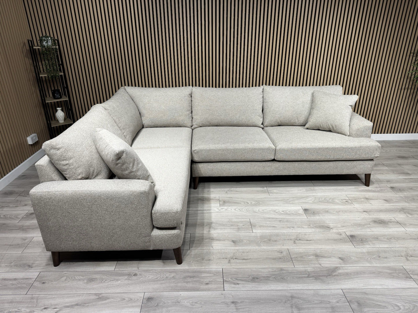 NEXT - Parker Fabric LHF Corner Sofa, Tweedy Chenille Mid Natural - RRP £2,275