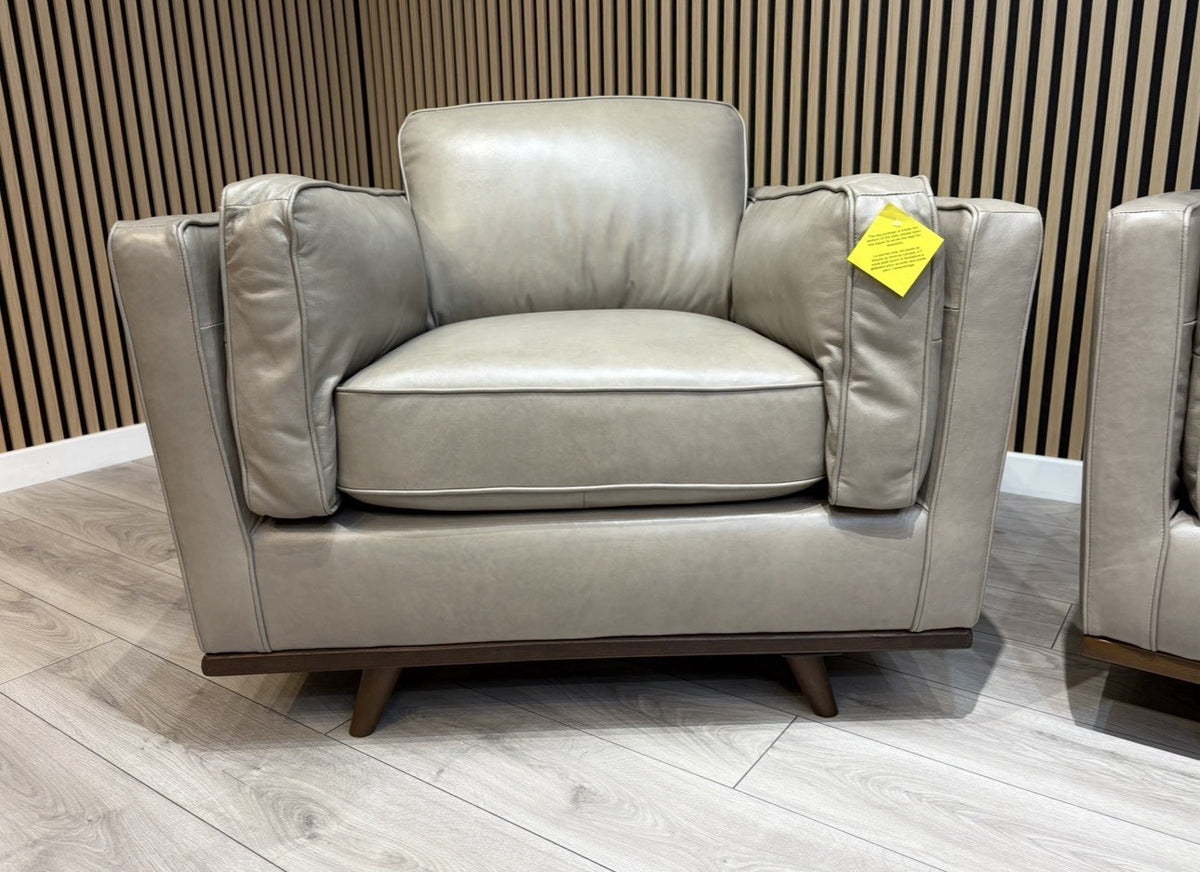 John Lewis Sample VALENCIA Leather Armchair, Greige - RRP £1799