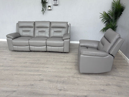 DFS Braylan Leather 3 Seater + Armchair, Power Recliner Sofa Set - RRP £2,248
