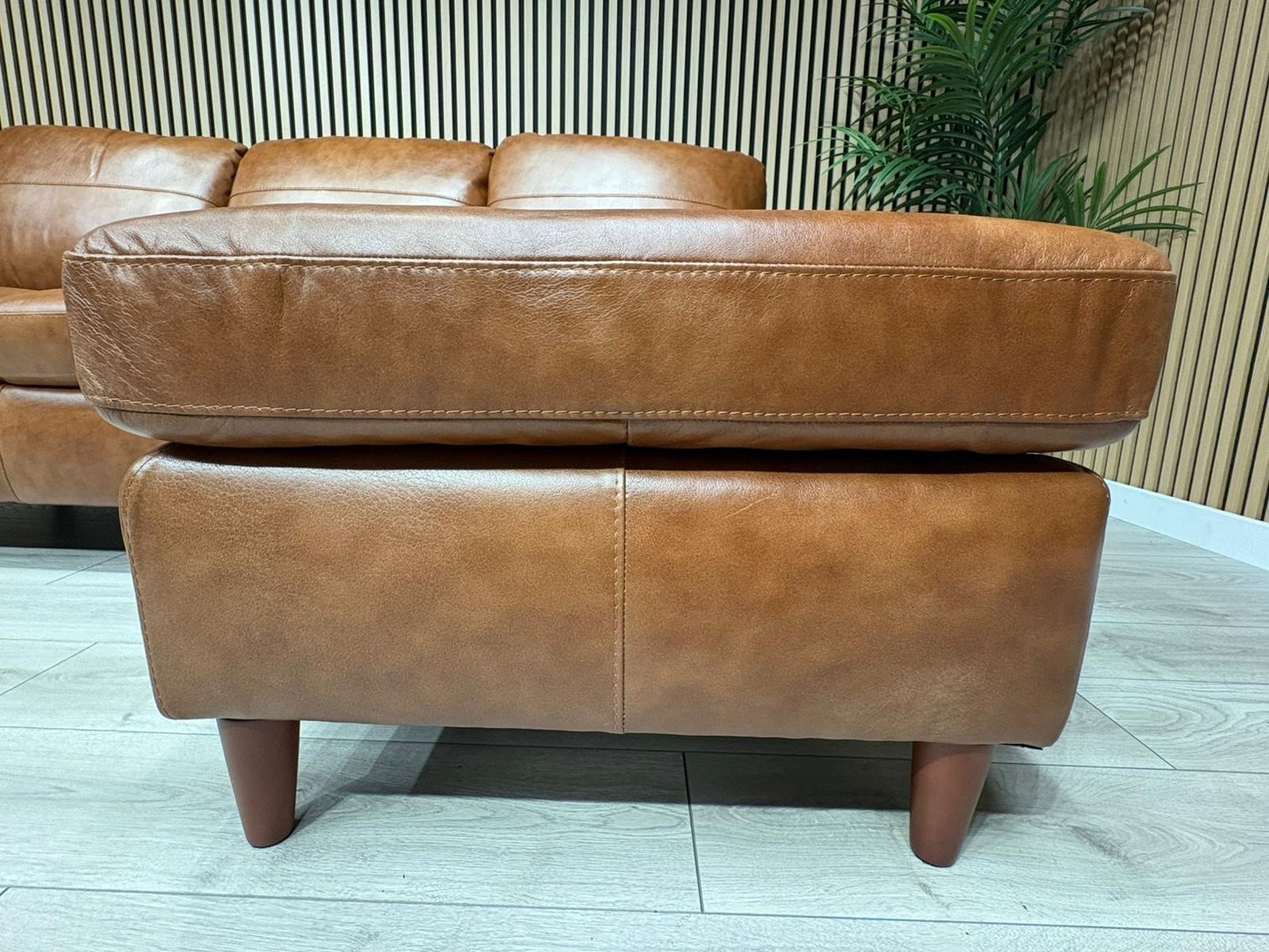 John Lewis BAILEY Style RHF Leather 3 Seater Chaise End Sofa, Tan - RRP £3,449