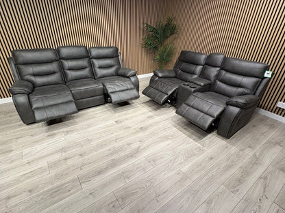 DFS Vinson Fabric 3+2 Seater Power Recliner Sofa Set + Console  - RRP £3899