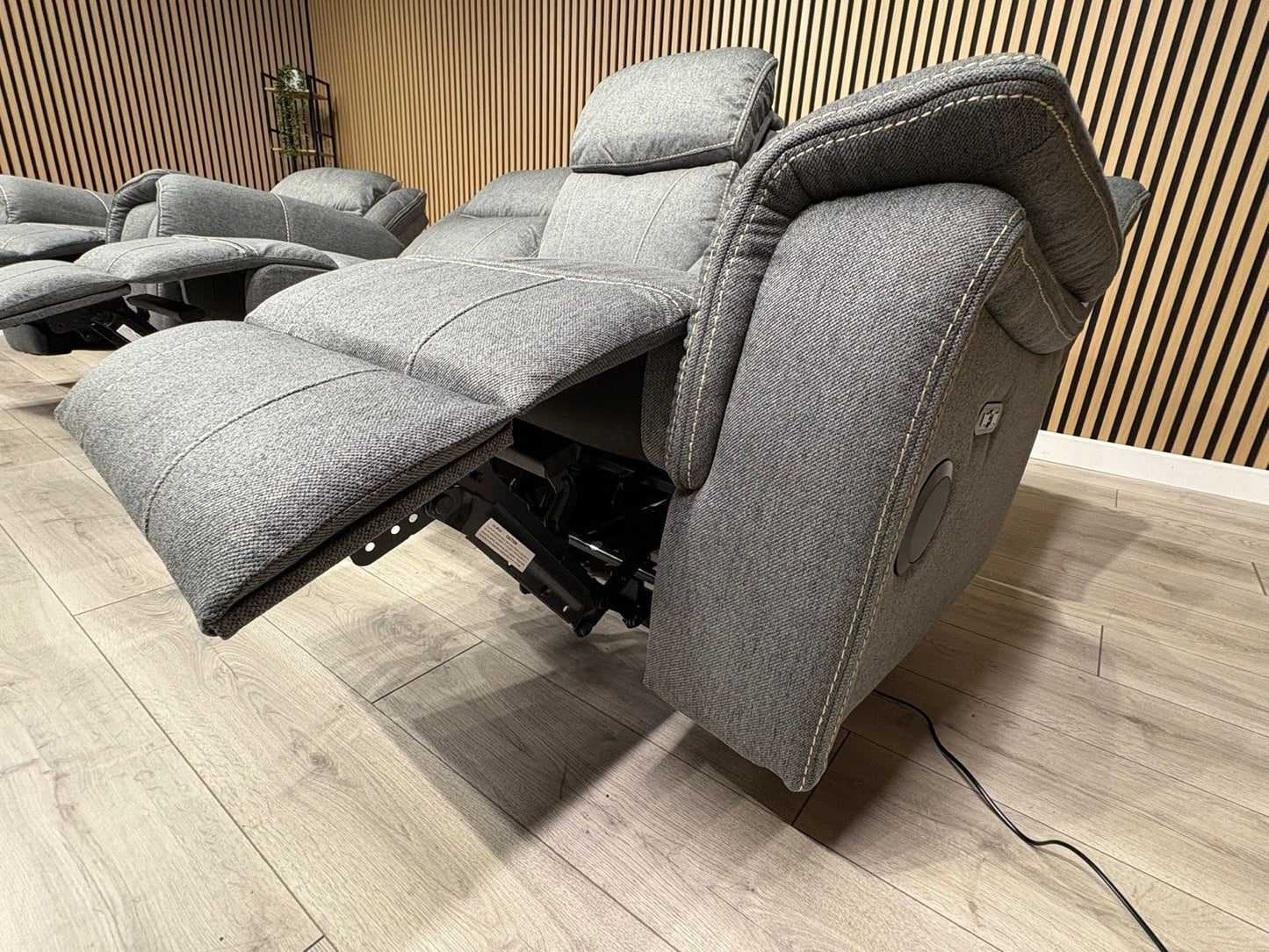 Galaxy Fabric 3 Seater + Armchair, Power Recliner Media Sofa Set - RRP £3190