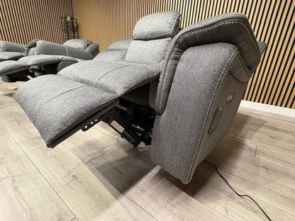 Galaxy Fabric 3 Seater + Armchair, Power Recliner Media Sofa Set - RRP £3190