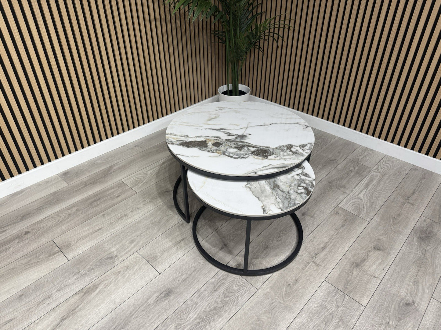 Furniture Village - Yoyo Nest Of Round Coffee Tables, White  - RRP £569