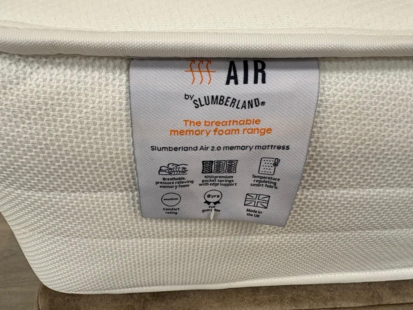Slumberland AIR 2 Memory 6ft Superking Mattress, Medium - RRP £949