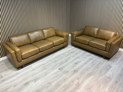 John Lewis Sample VALENCIA 3 Seater + 2 Seater Leather Sofa Set - RRP £4,398