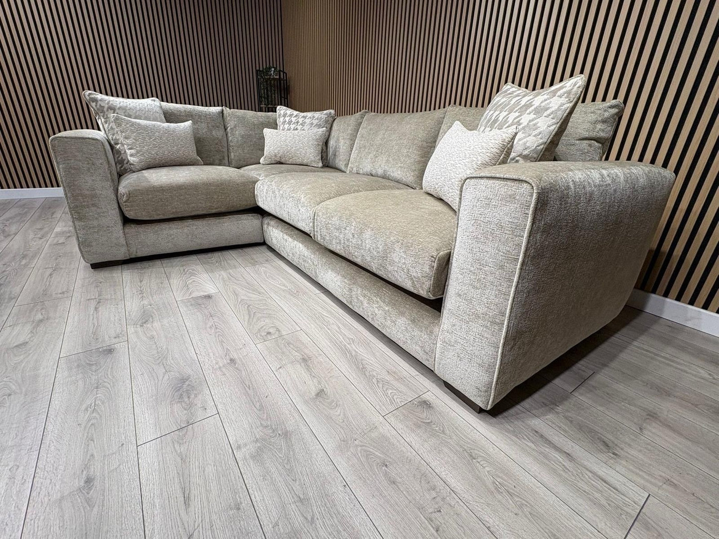 Ashley Manor ADISA Fabric LHF Corner Sofa Set, Pebble - RRP £2,999