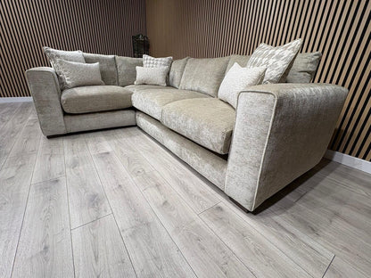 Ashley Manor ADISA Fabric LHF Corner Sofa Set, Pebble - RRP £2,999