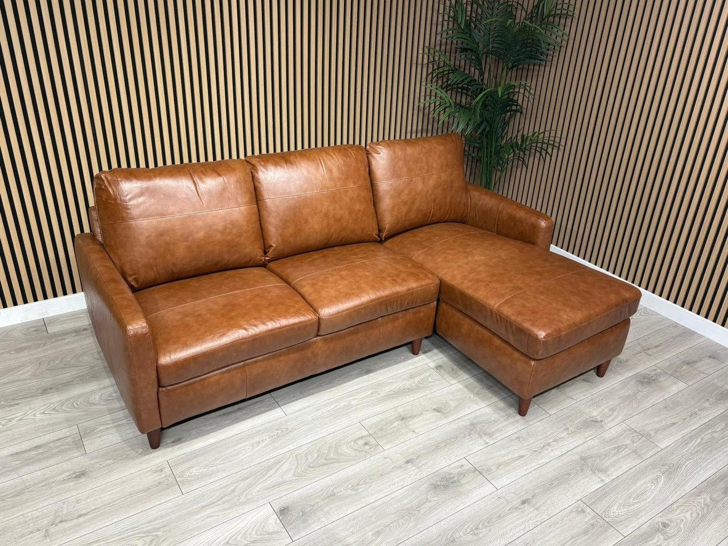 John Lewis BAILEY Style RHF Leather 3 Seater Chaise End Sofa, Tan - RRP £3,449