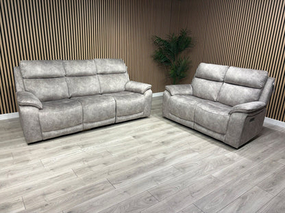 Furniture Village Fabric Power Recliner 3 Seater + 2 Seater Sofa Set - RRP £2590