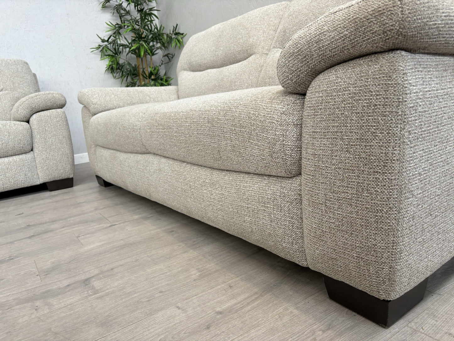 Furniture Village HETTY Fabric 2 x 3 Seater Sofa Set + Footstool- RRP £2,385