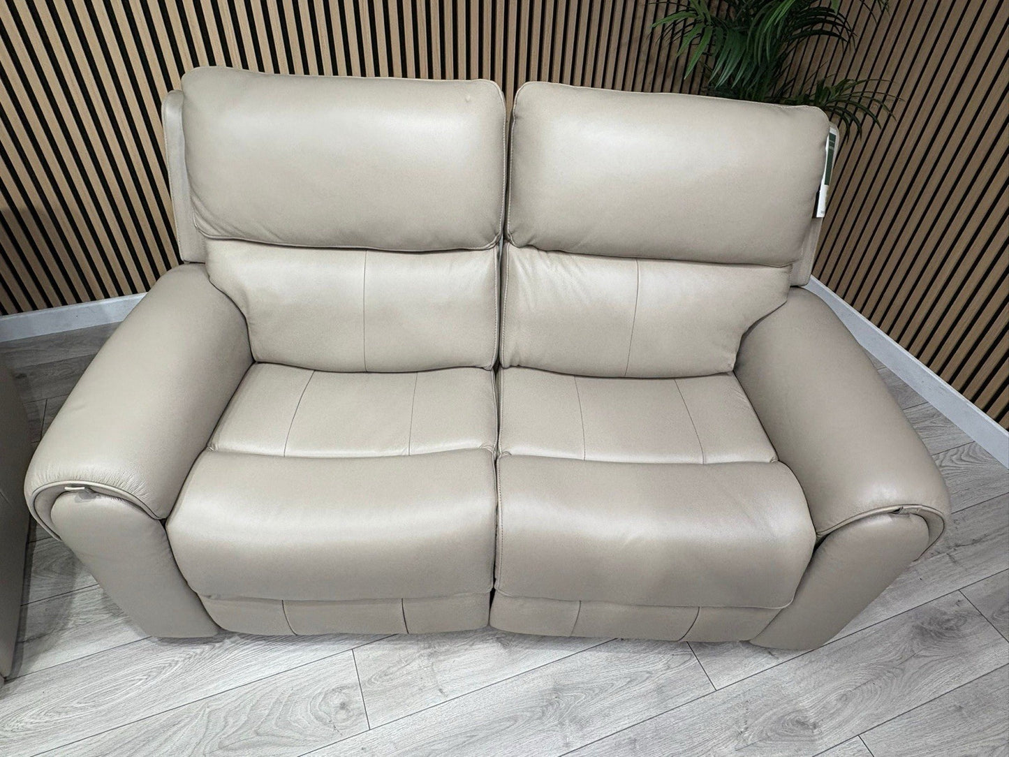 Oak FurnitureLand - EZRA Leather 2 x 2 Seater Power Recliner Sofa Set. RRP £5000