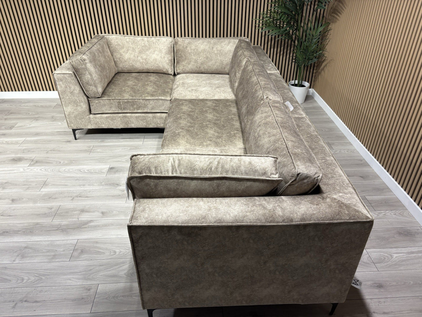 ELIJAH Modular Premium Fabric Corner Sofa, Mink - RRP £3,799