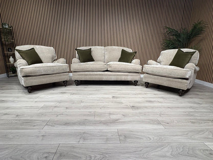 Laura Ashley HERITAGE Style Fabric 2 Seater Sofa + 2x Armchairs Set - RRP £3725