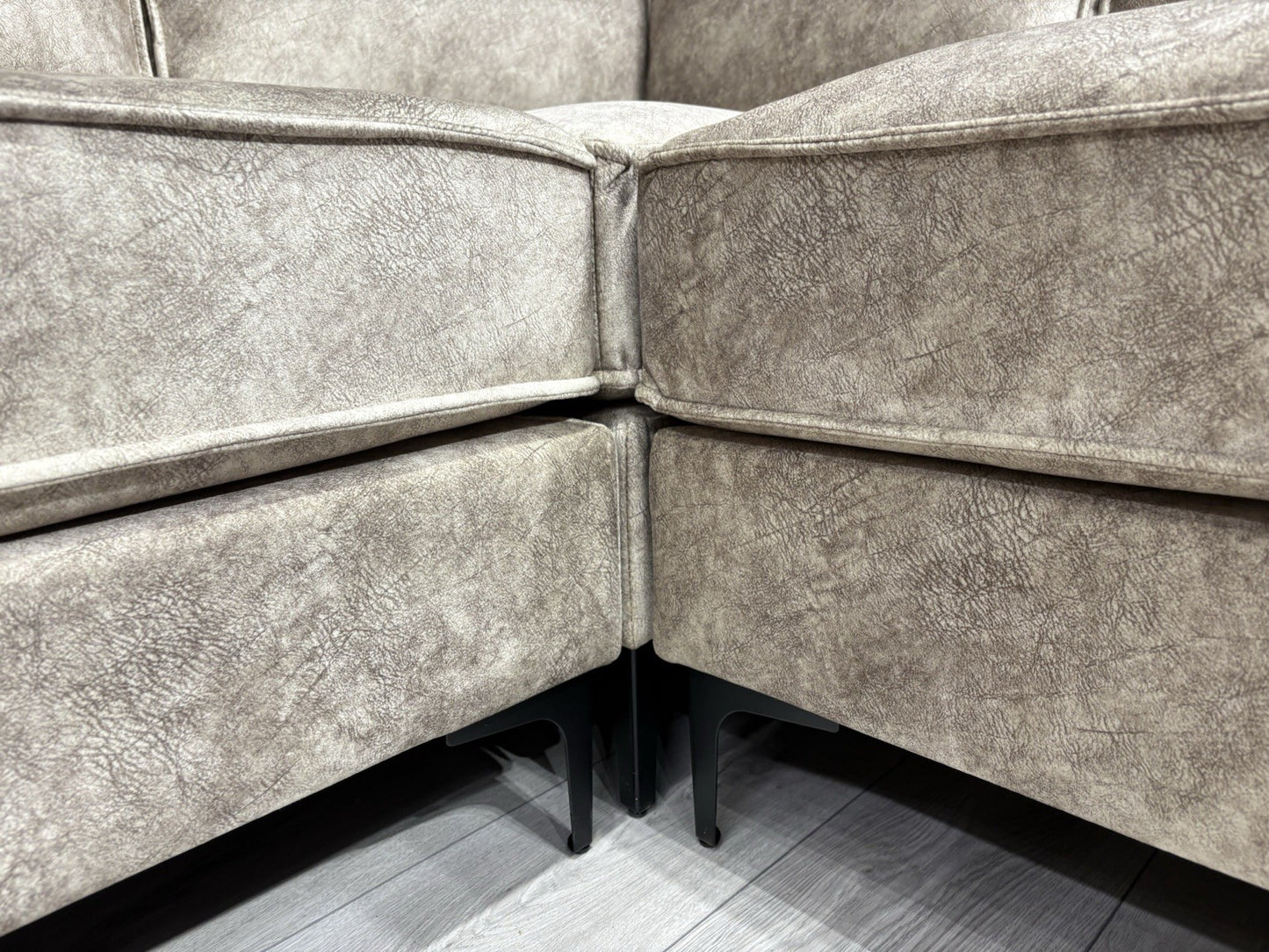 ELIJAH Modular Premium Fabric Corner Sofa, Mink - RRP £3,799