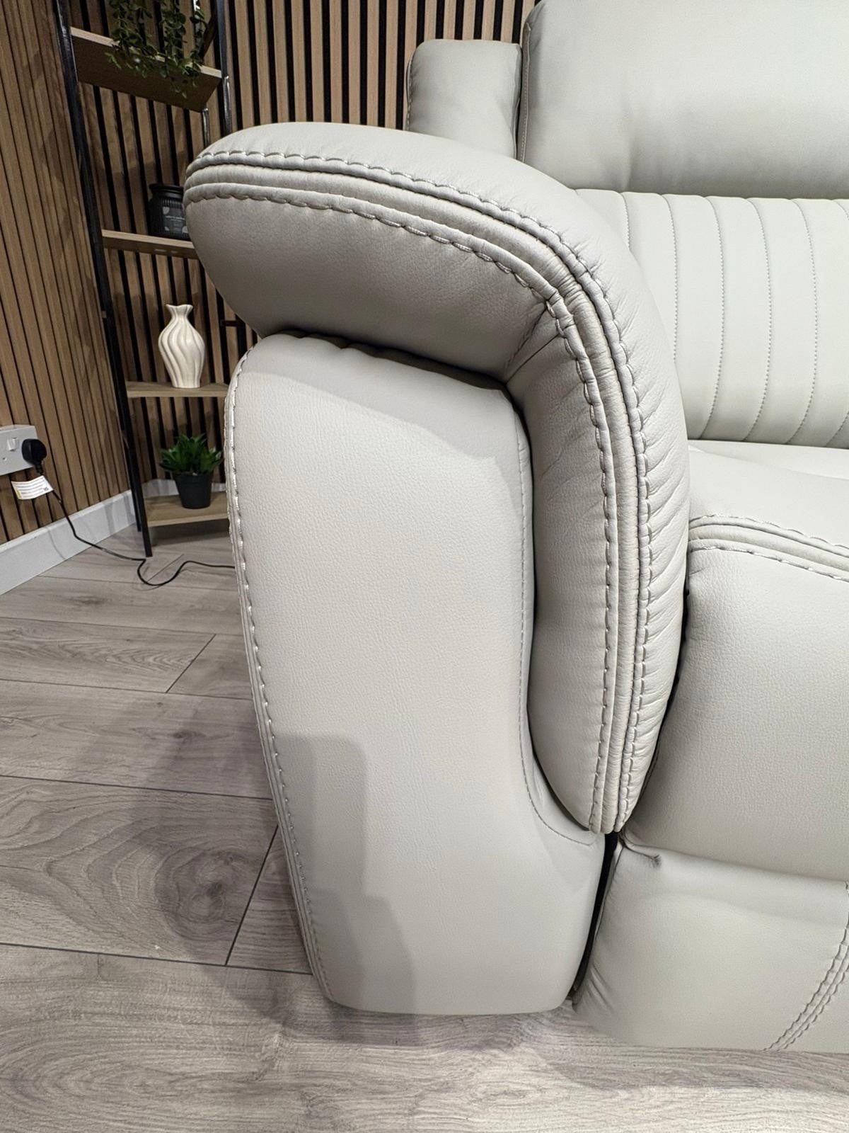 DOMINO 3 Seater + 2 Seater Leather Sofa Set, Power Recliners - RRP £2,995