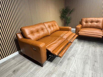 ScS Poltronesofa RUFFIO Leather 2 x 3 Seater Power Recliner Sofa Set - RRP £4498