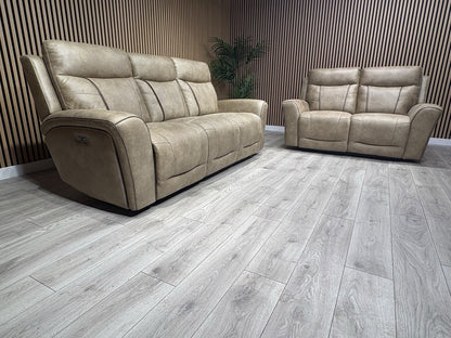 DFS 3 Seater + 2 Seater Fabric Power Recliner Sofa Set - RRP £3698