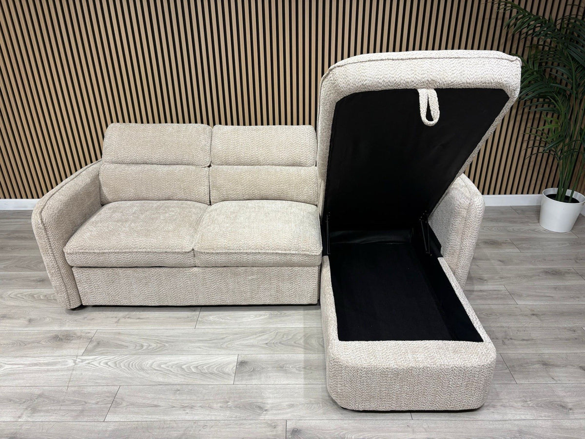 WINDSOR Premium Fabric LHF or RHF Chaise Sofa Bed with Storage - RRP £1399