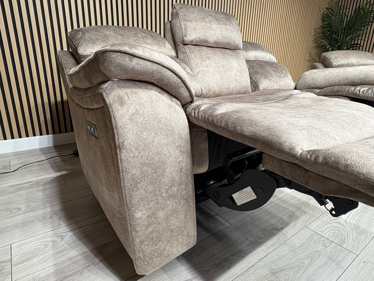 Furniture Village SLOANE Style Fabric 3 + 2 Seater Power Recliner Sofa Set