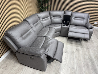 DFS Model Fabric Modular Corner Sofa + Console, Power Recliners - RRP £2,599