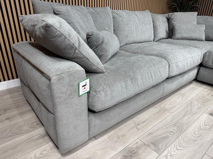 METZ Premium Fabric Large Corner Sofa, Cloud Grey - RRP £3,499