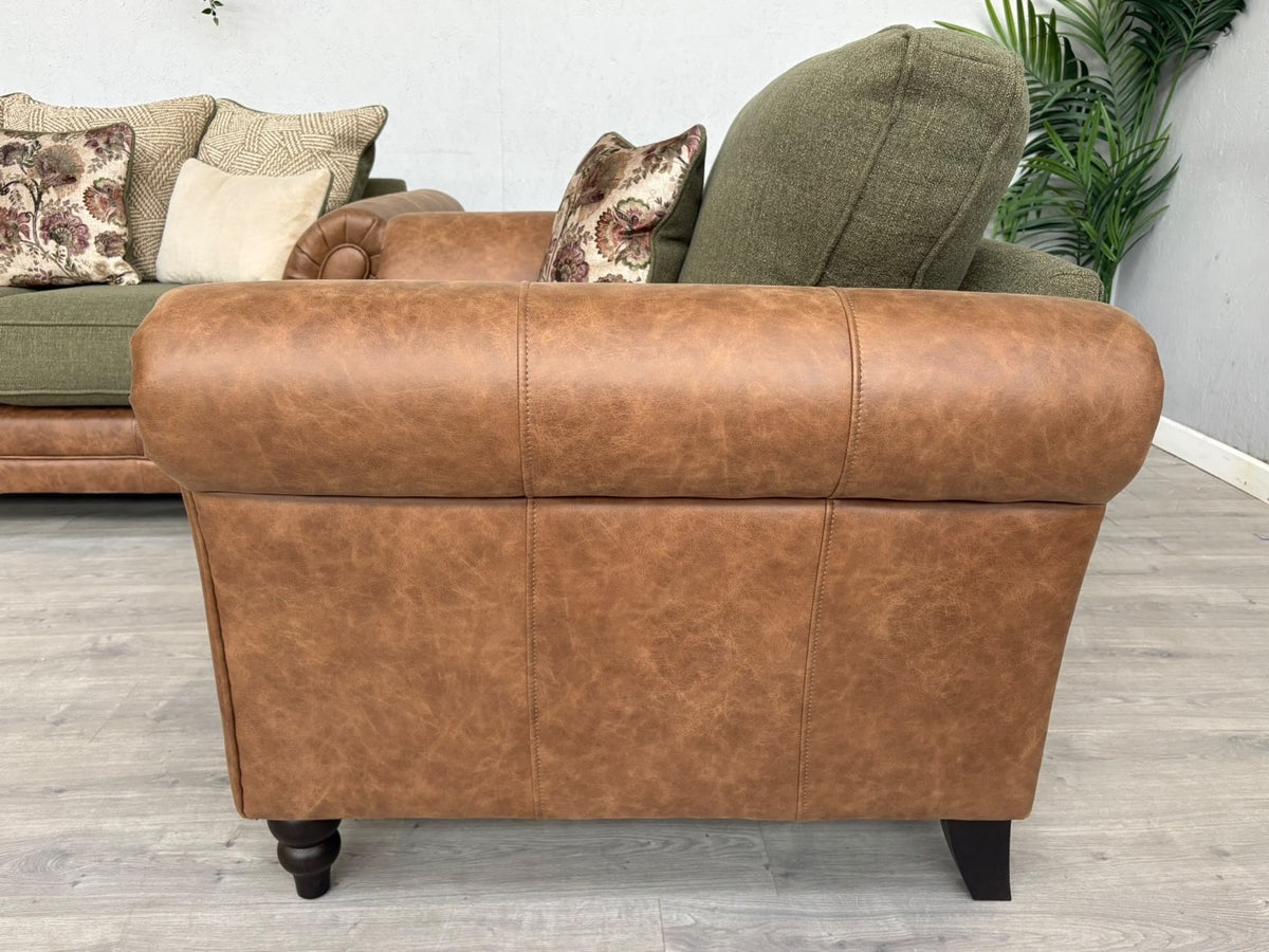CHATSWORTH Farmhouse Style Fabric 2 Seater Sofa + Love Chair Set RRP £3390