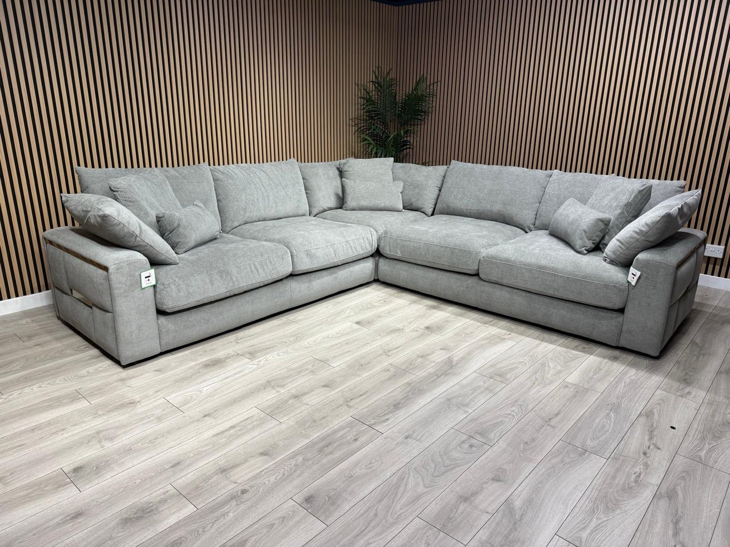 METZ Premium Fabric Large Corner Sofa, Cloud Grey - RRP £3,499