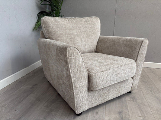 Furniture Village TABITHA Fabric Chair Armchair, Stone - RRP £995