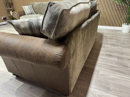 Oakfurnitureland DARWIN 2 Corner 2 Large Fabric Corner Sofa - RRP £2899