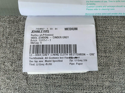 John Lewis - SWOON RADLEY Medium 2 Seater Sofa, Cinder Wool Grey - RRP £1,499