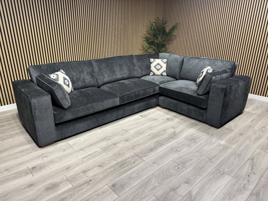 Sofology CAVALLI Style Fabric Small 3 Corner 1.5 Sofa, Slate  - RRP £4,499