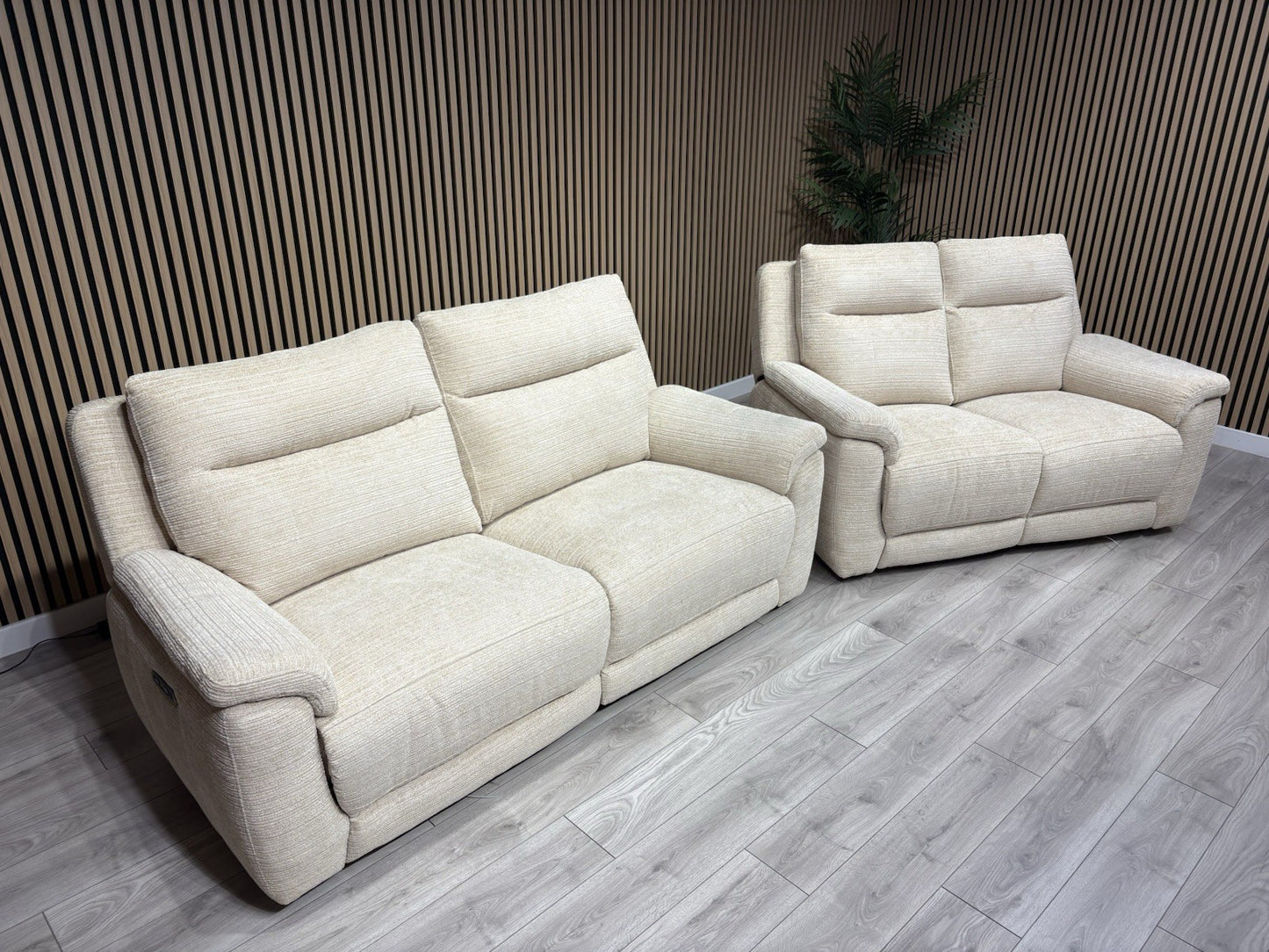 NAVONA 3 Seater + 2 Seater Fabric Sofa Set, Power Recliners - RRP £3,298