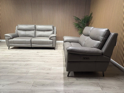 Furniture Village PANACHE Style Leather 3 + 2 Seater Power Recliner Sofa Set