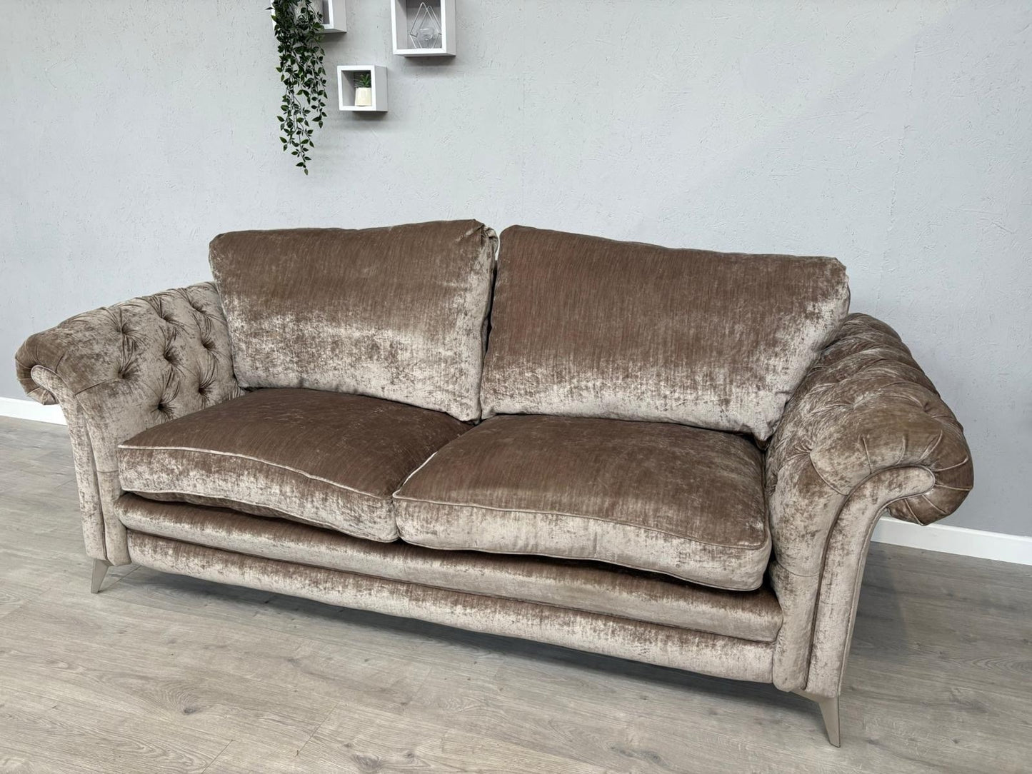 DFS Loch Leven Fabric 3 Seater Chesterfield Sofa - RRP £1499 Ex Display