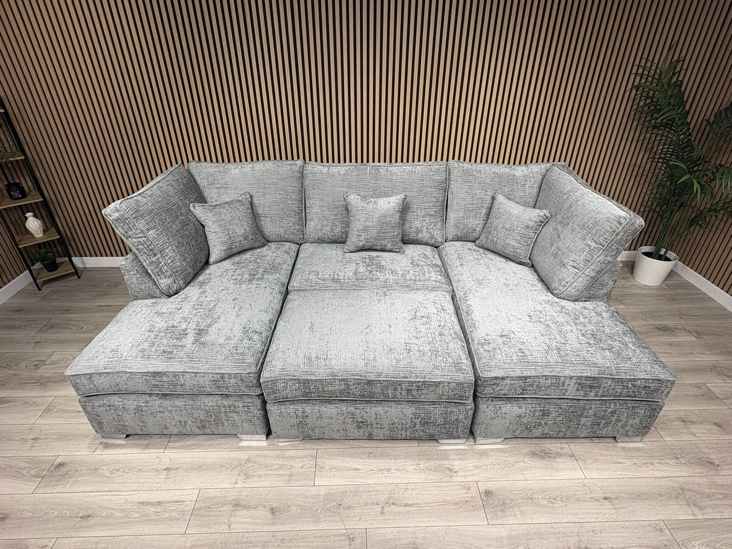 NEXT Premium Fabric U Shaped Corner Chaise Sofa + Footstool - RRP £2599