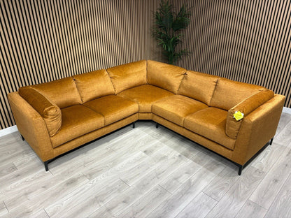 NEW Rene Fabric Corner Sofa, Amber - RRP £2495