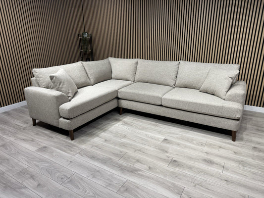 NEXT - Parker Fabric LHF Corner Sofa, Tweedy Chenille Mid Natural - RRP £2,275