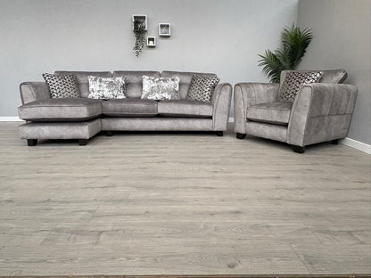 Furniture Village MARIAH Fabric LHF Chaise Corner Sofa + Armchair - RRP £4,140
