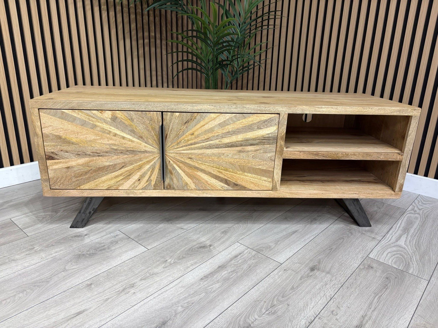 NEXT Sample - Geo Mango Wood TV Unit - RRP: £1095